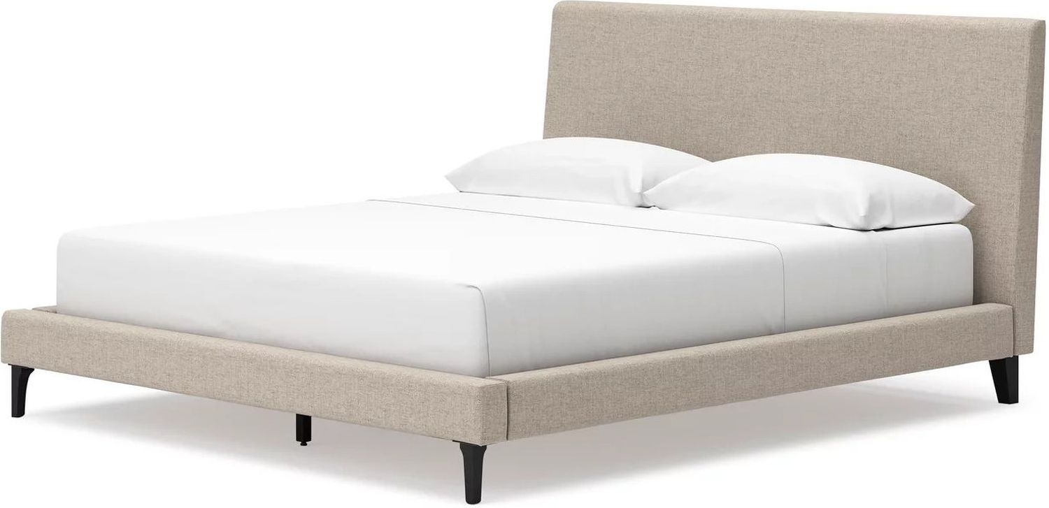 Cielden California King Upholstered Bed with Roll Slats In Gray B119994