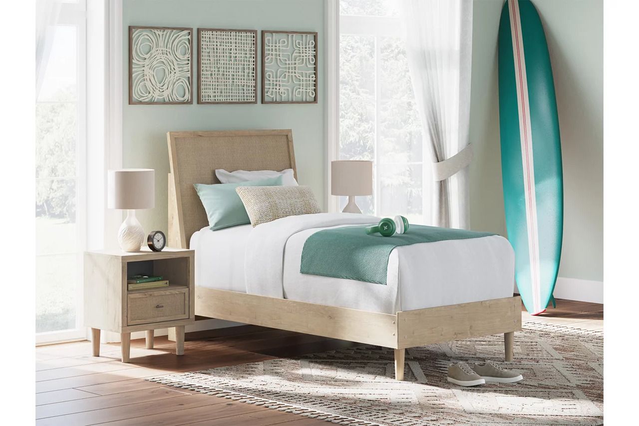 Cielden Twin Panel Bed In Two-tone B1199B18