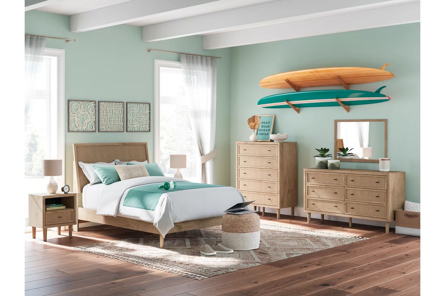 Cielden Full Panel Bed In Two-tone B1199B6