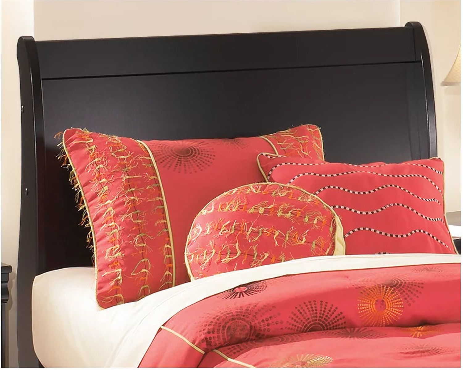 Huey Vineyard Black Twin Sleigh Headboard Only B12863