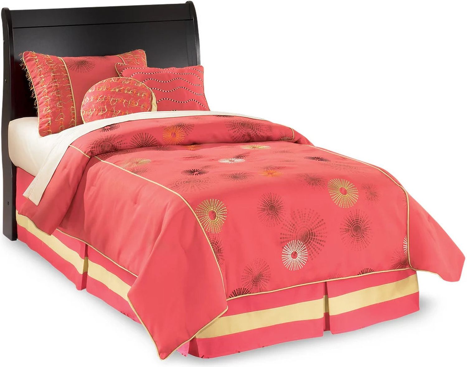 Huey Vineyard Black Twin Sleigh Headboard Only B12863