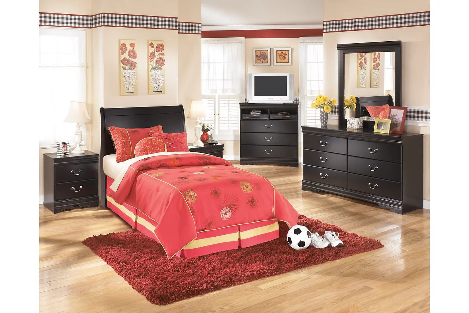 Huey Vineyard Black Twin Sleigh Headboard Only B12863