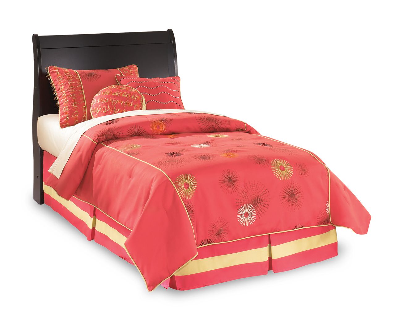 Huey Vineyard Black Twin Sleigh Headboard Only B12863