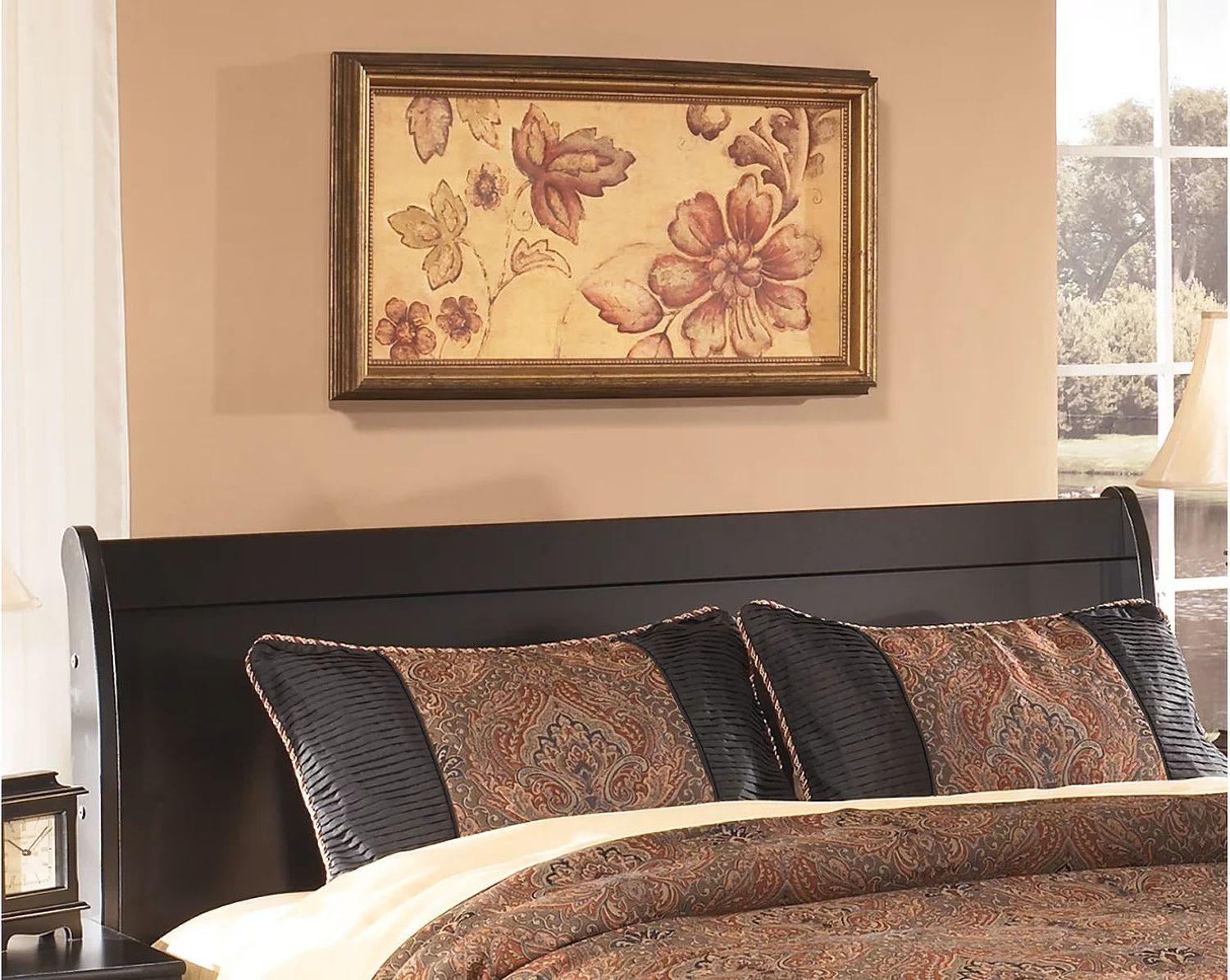 Huey Vineyard Black Queen Sleigh Headboard Only B12877