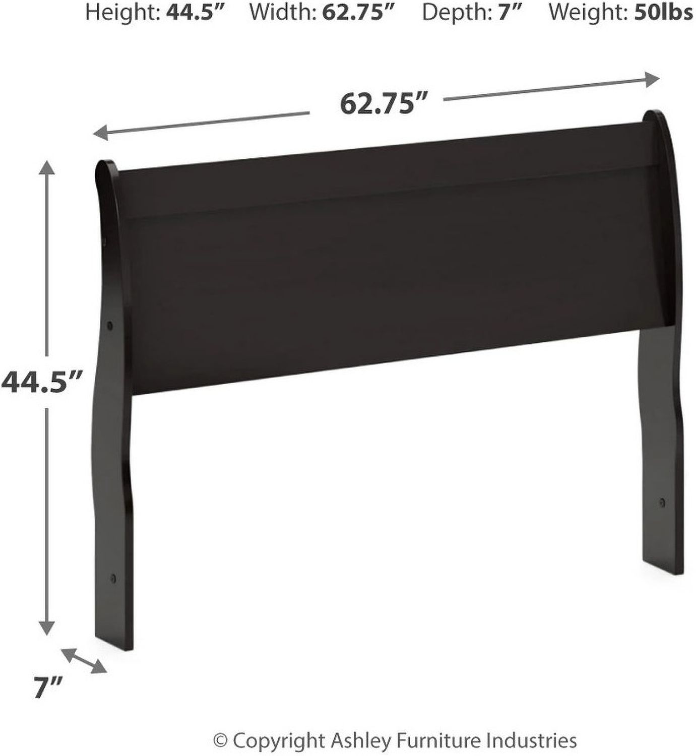 Huey Vineyard Black Queen Sleigh Headboard Only B12877