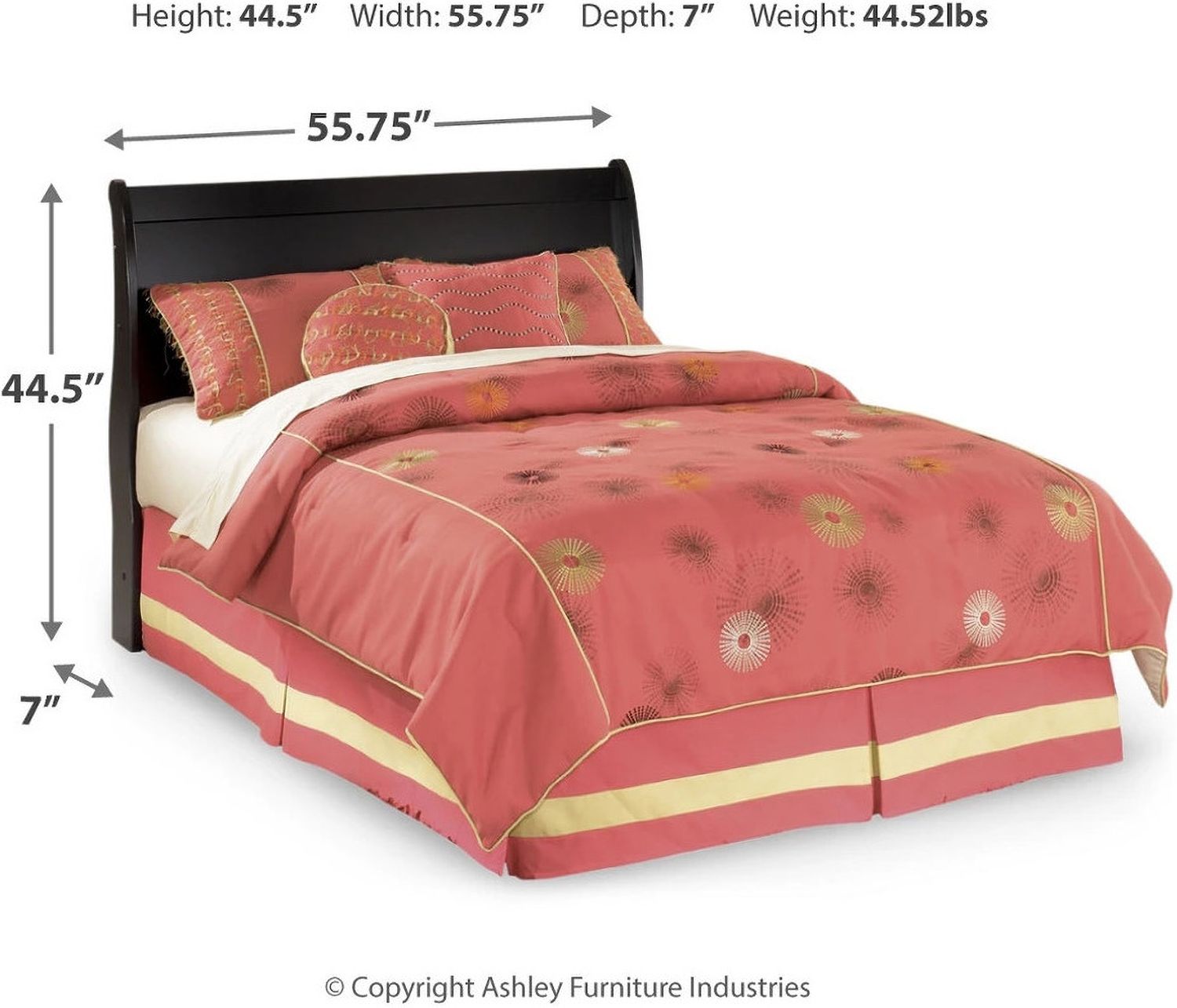 Huey Vineyard Black Full Sleigh Headboard Only B12887