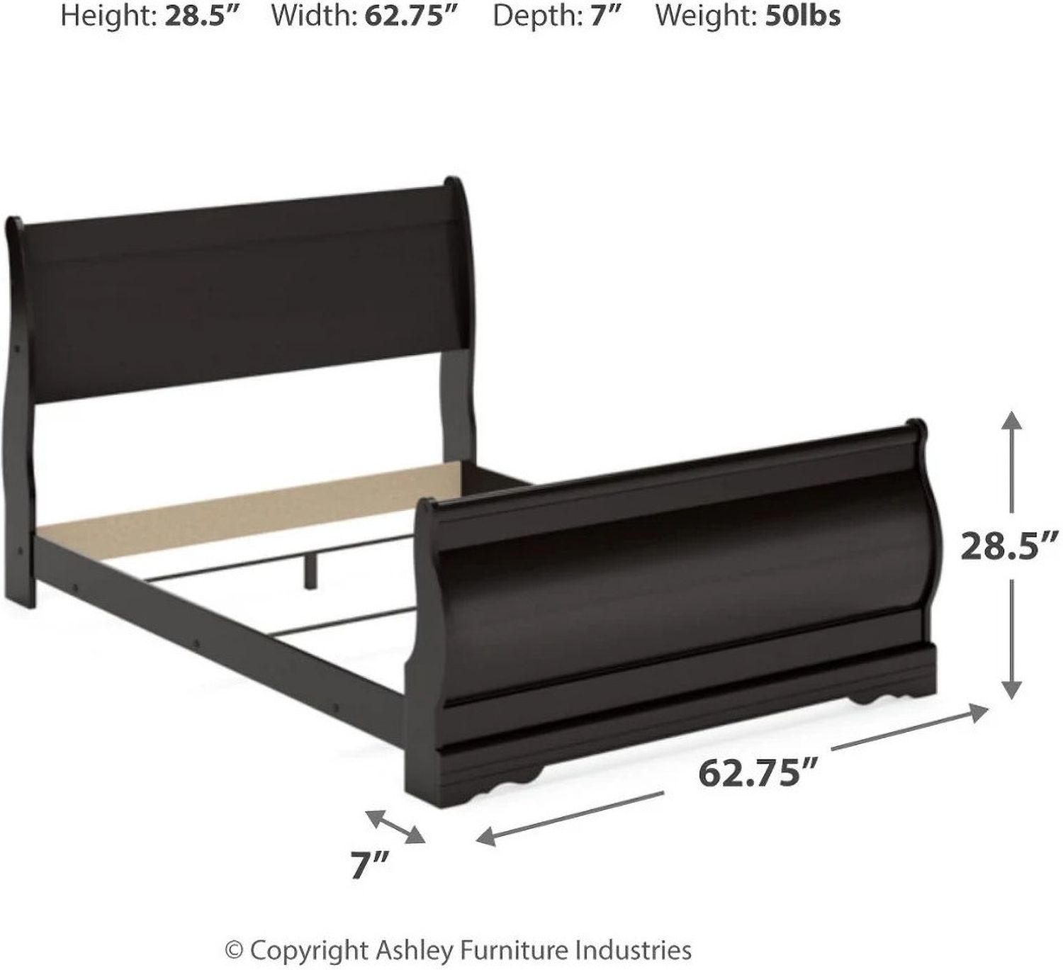 Huey Vineyard Queen Sleigh Bed B128B4