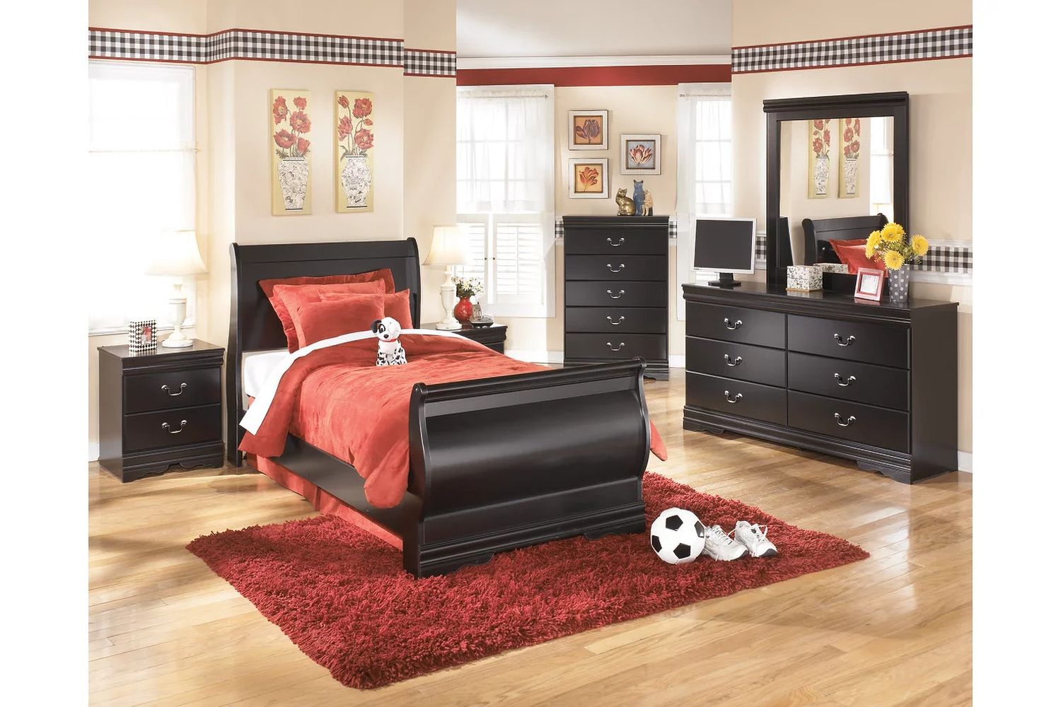 Huey Vineyard Twin Sleigh Bed B128B5