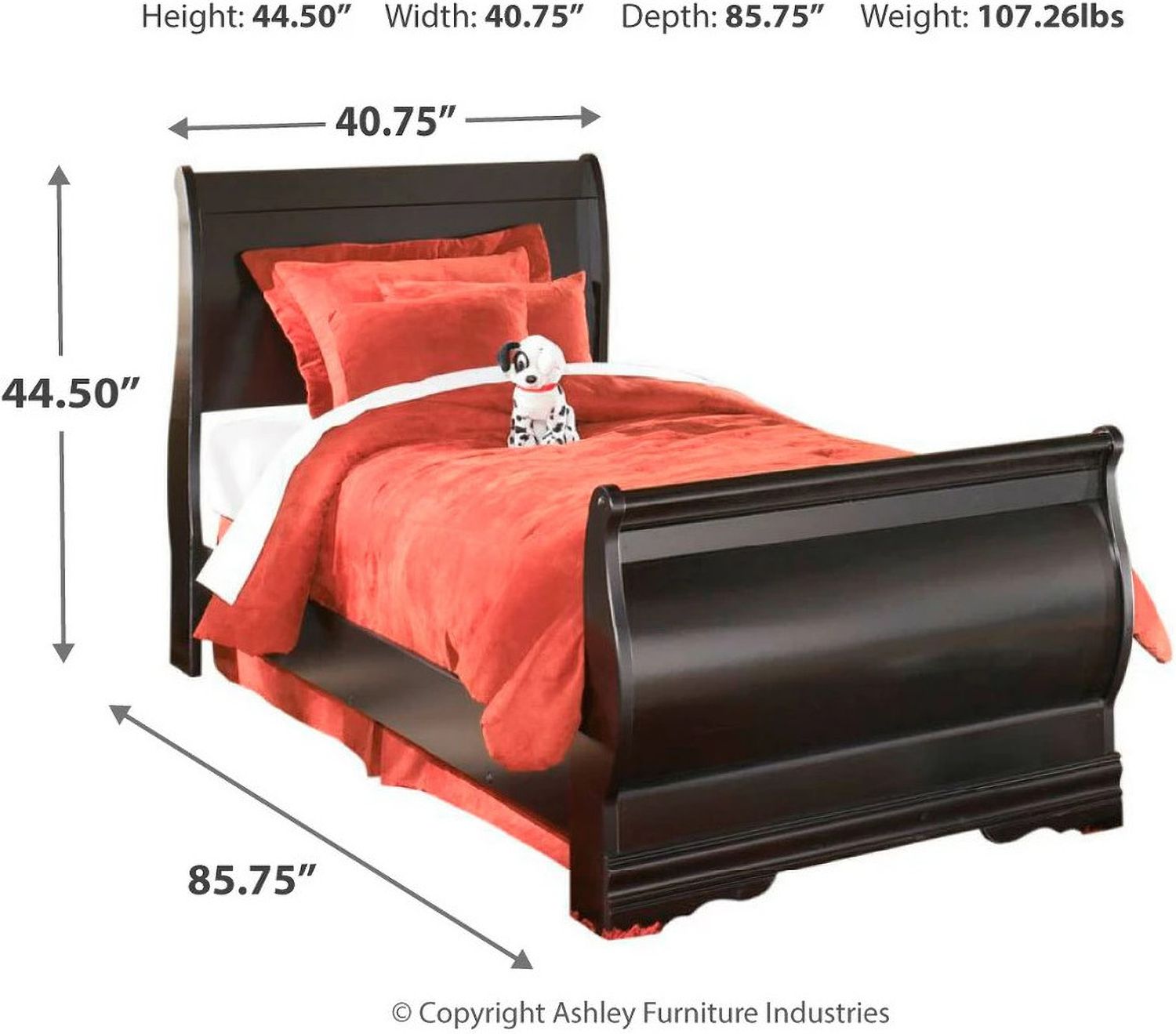 Huey Vineyard Twin Sleigh Bed B128B5