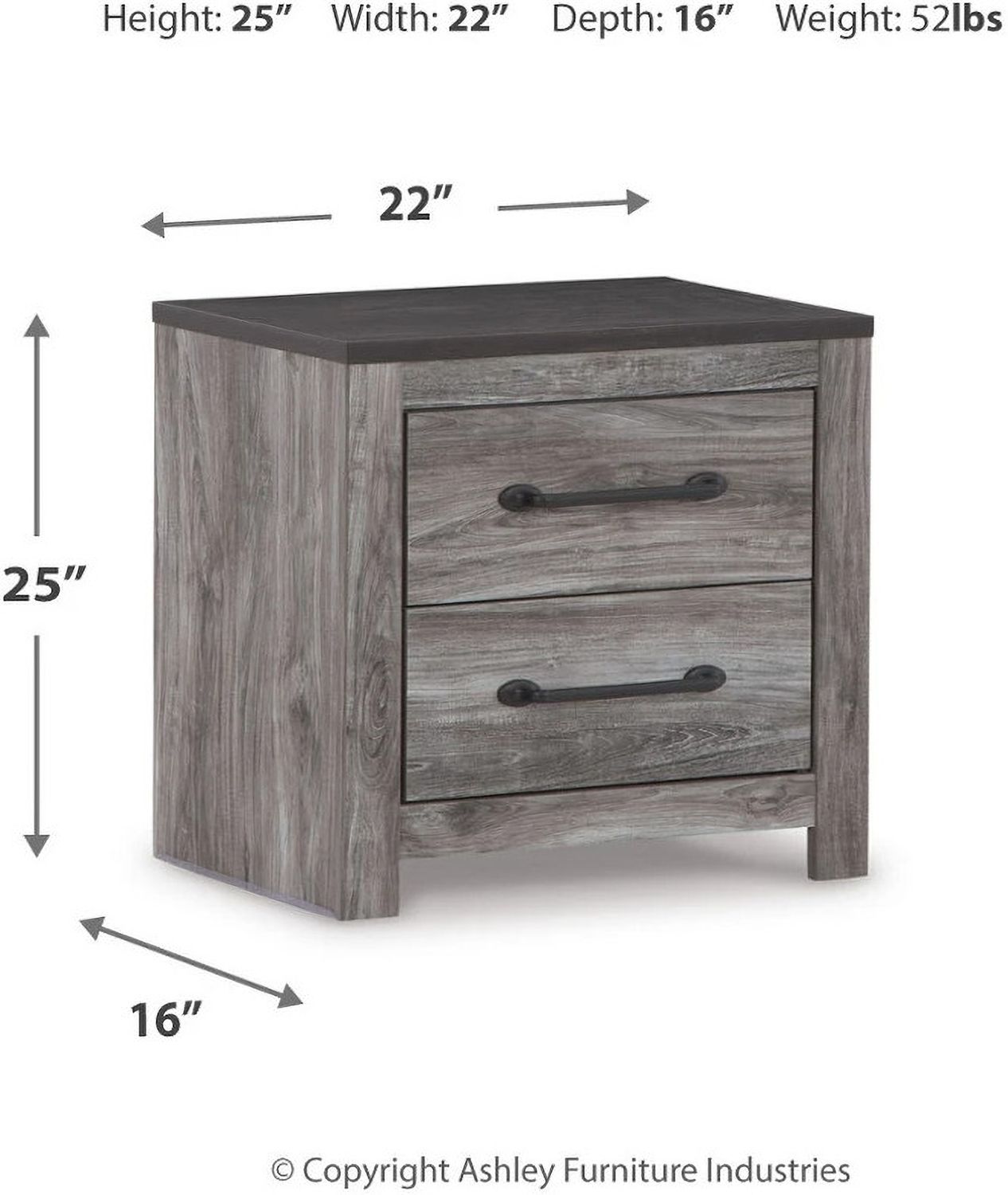 Bronyan Dark Gray Nightstand B129092