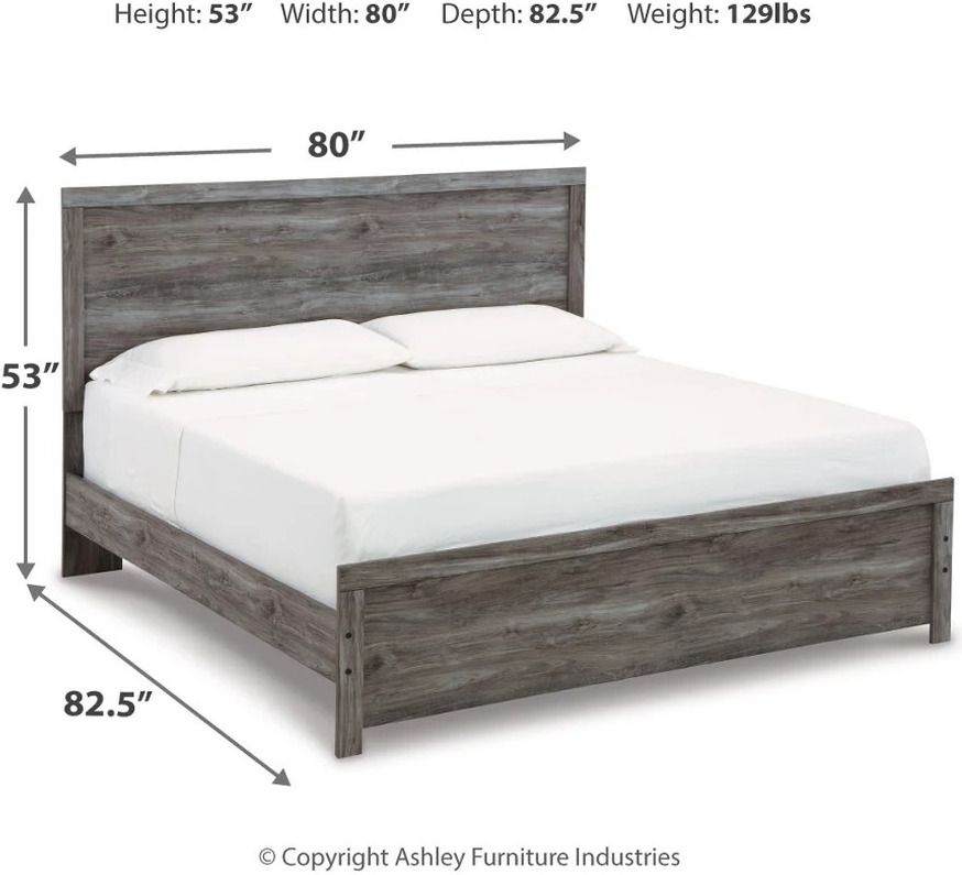 Bronyan Dark Gray King Panel Bed B1290B4