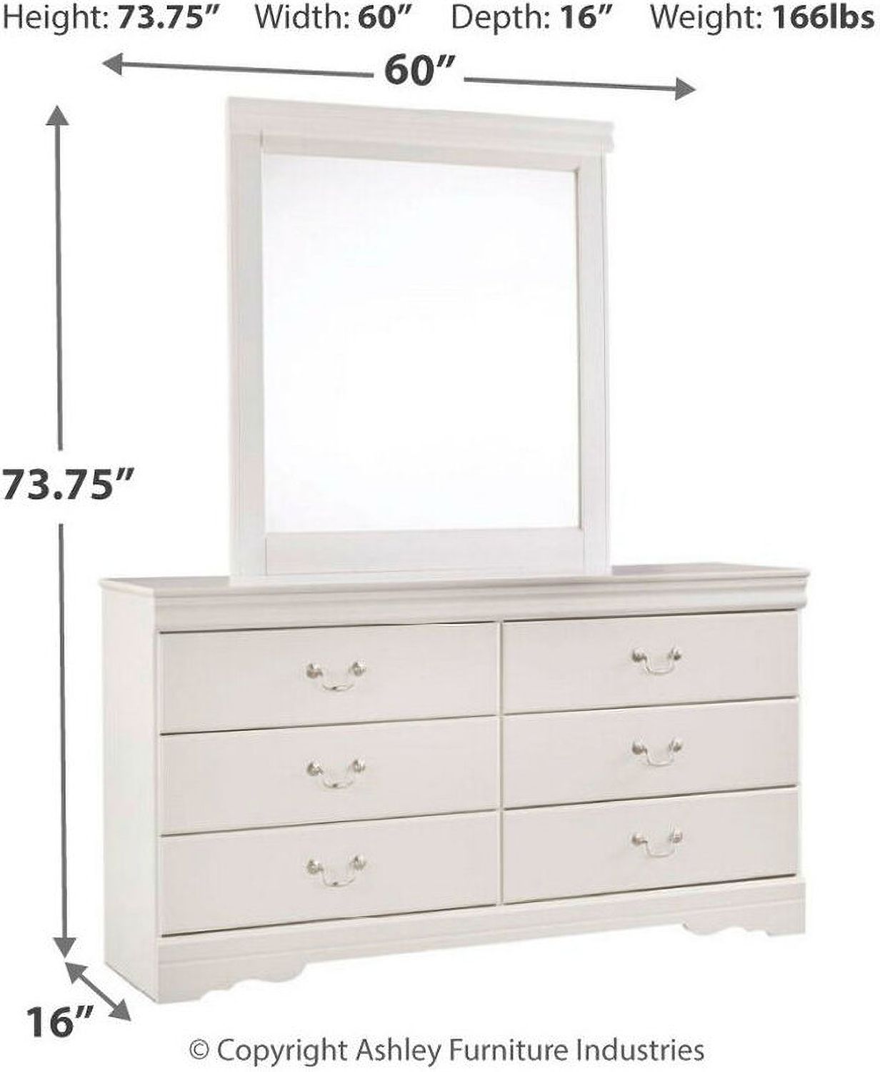 Anarasia White Bedroom Mirror B12936