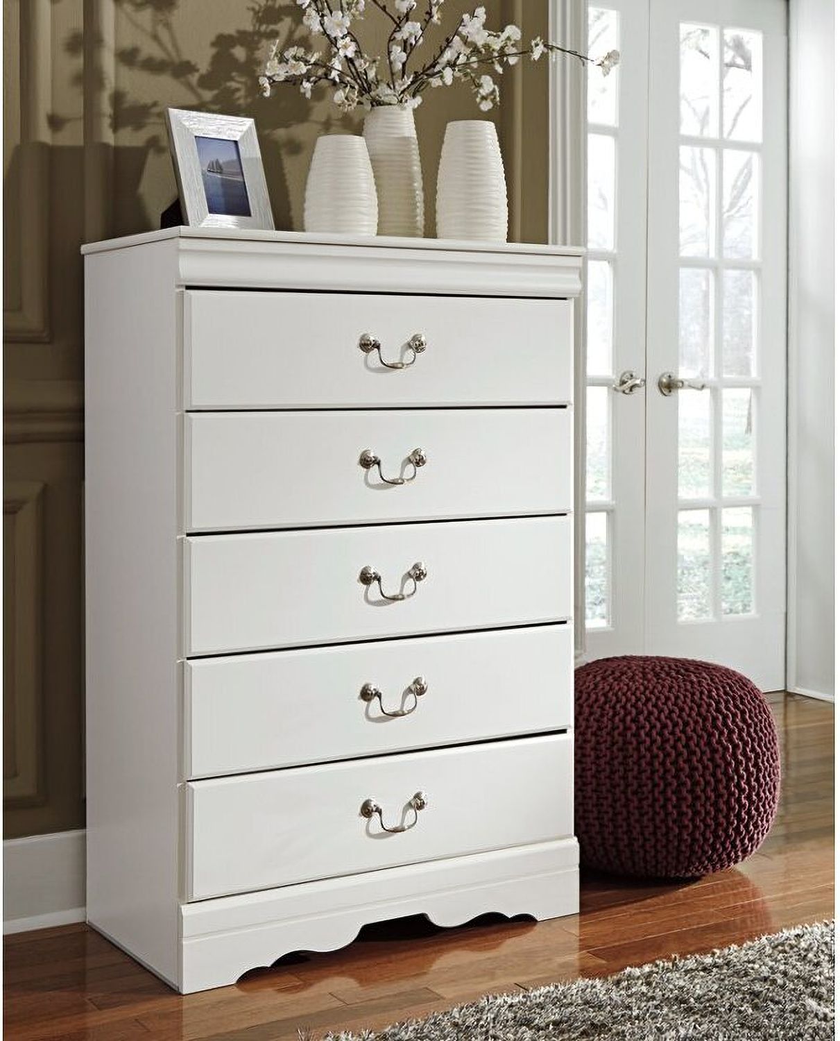 Anarasia White 5 Drawer Chest B12946