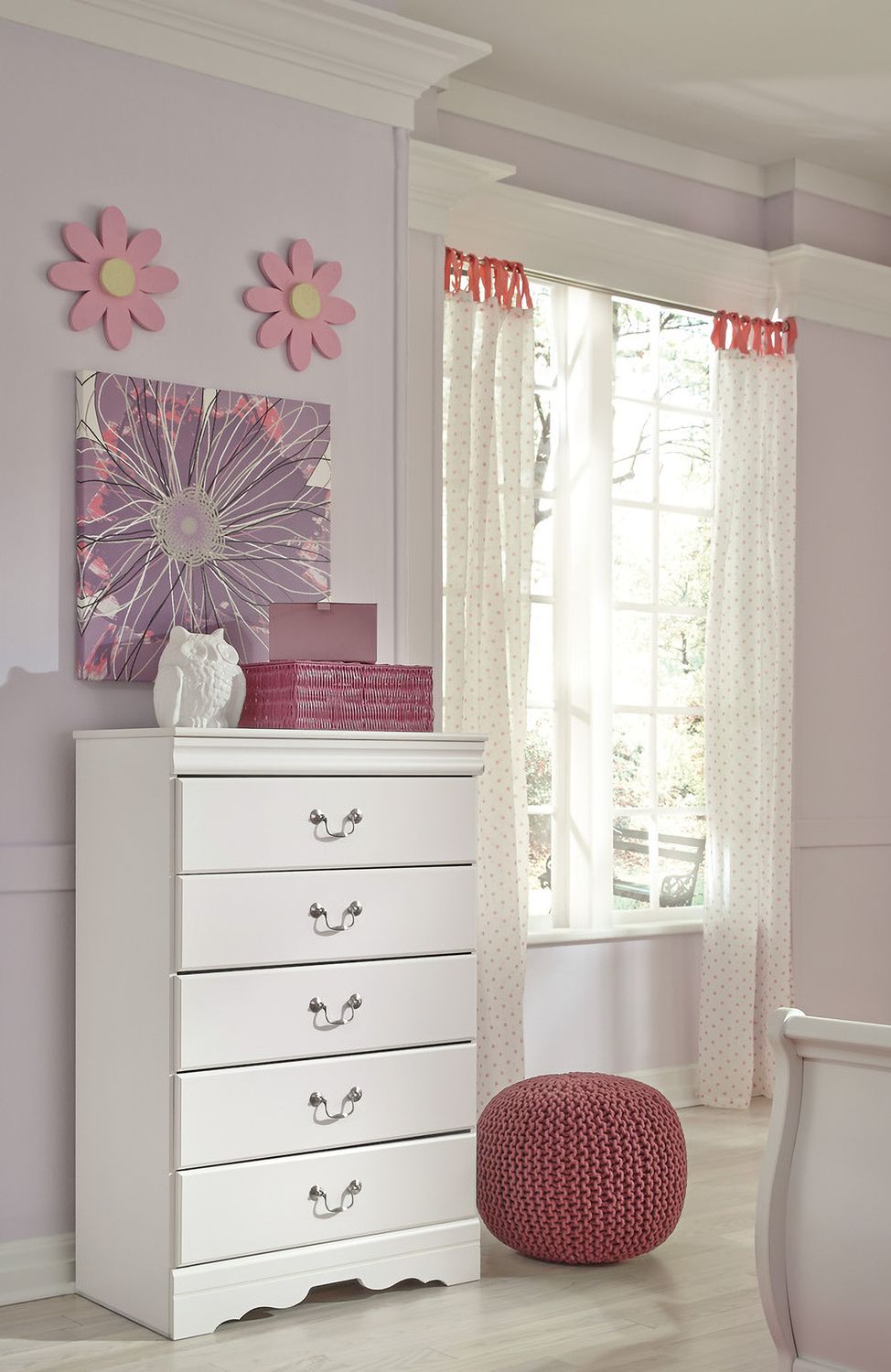 Anarasia White 5 Drawer Chest B12946