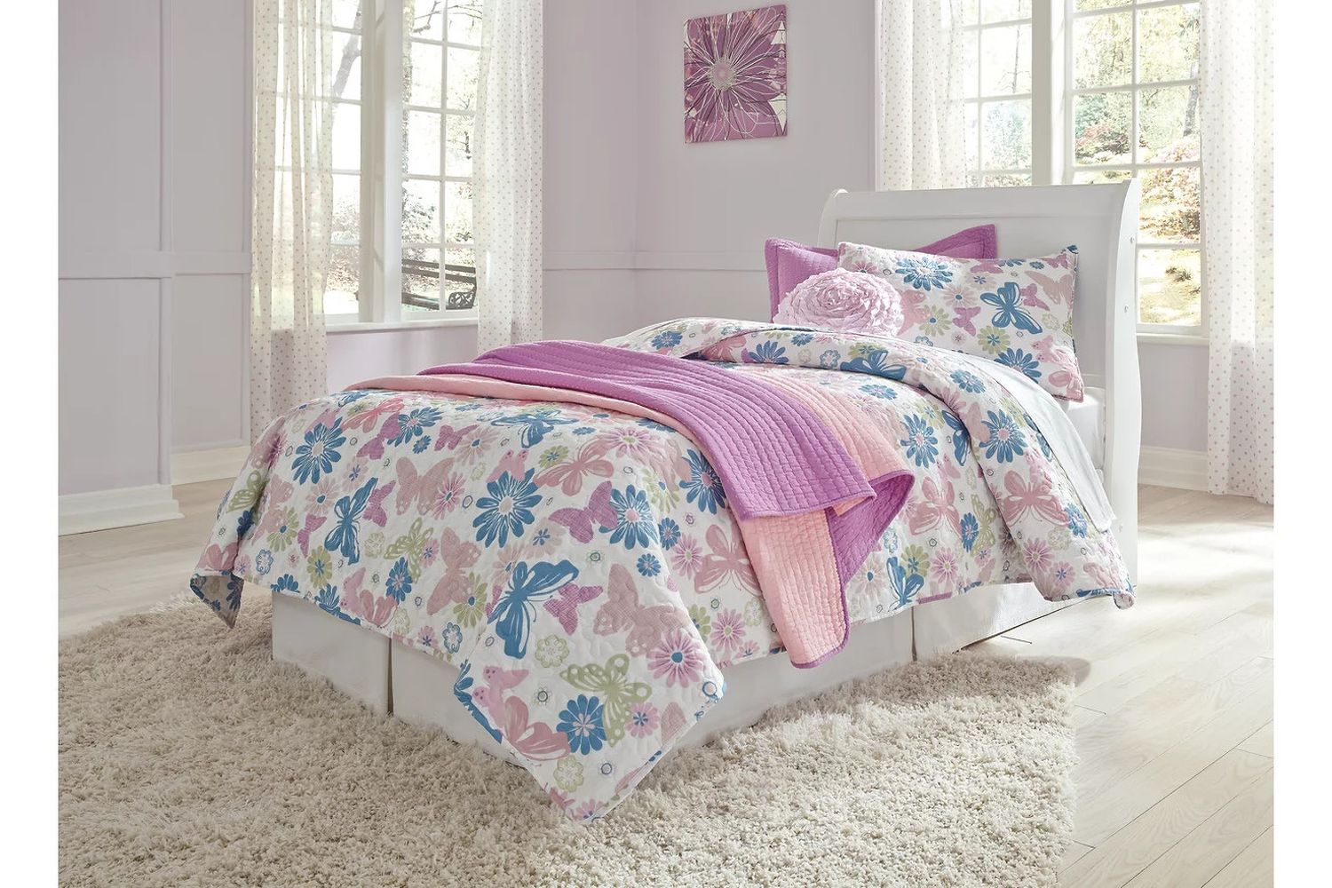 Anarasia White Twin Sleigh Headboard Only B12963