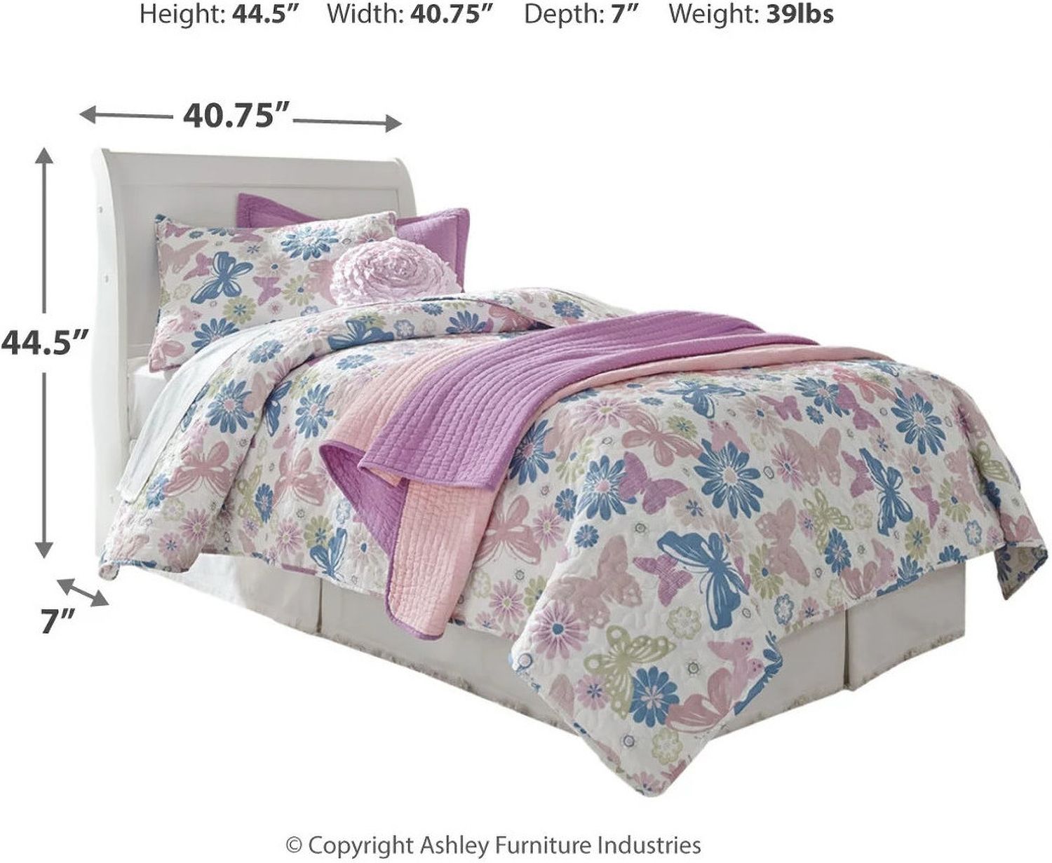 Anarasia White Twin Sleigh Headboard Only B12963