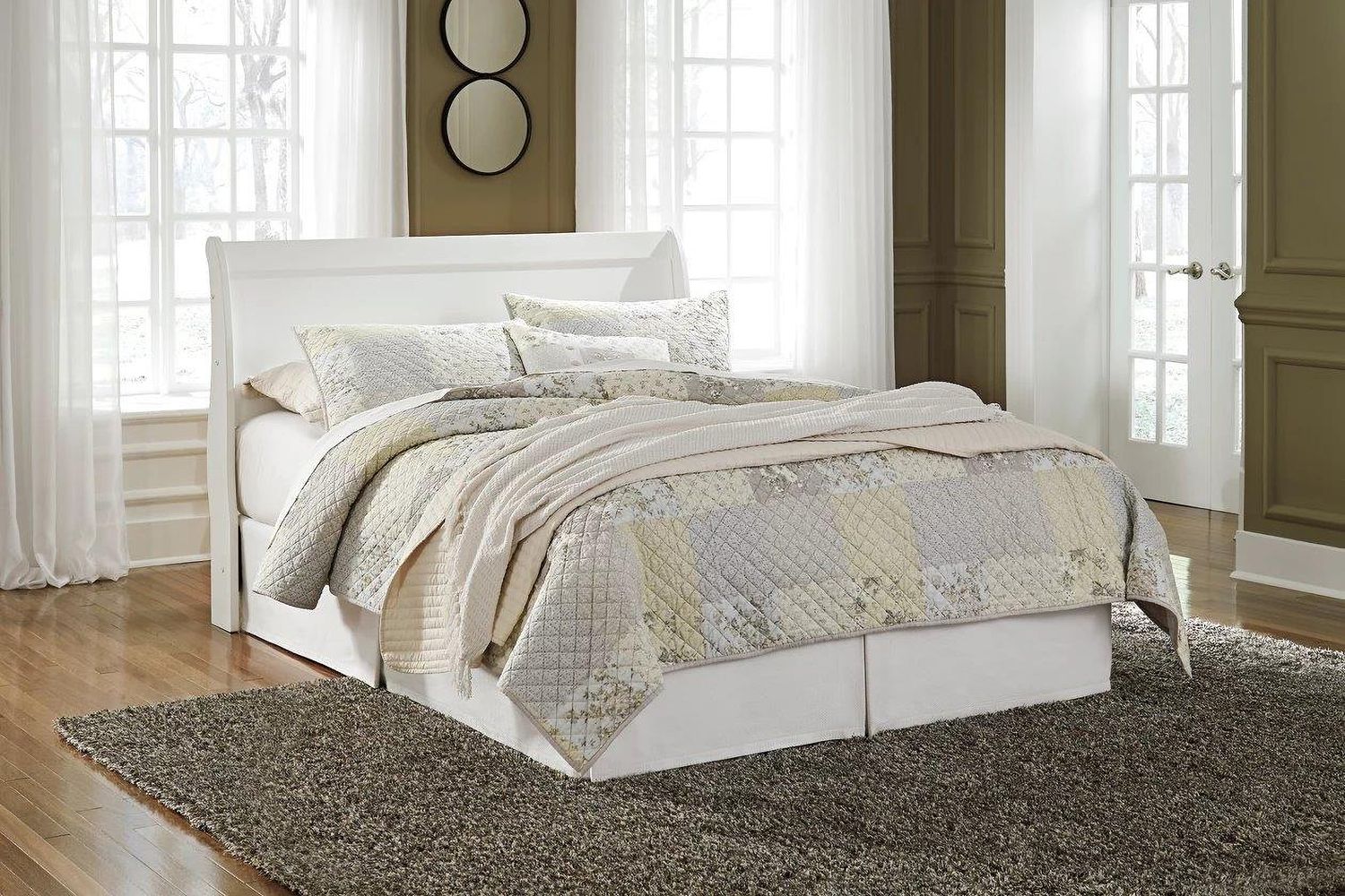 Anarasia Queen Sleigh Headboard In White B12977