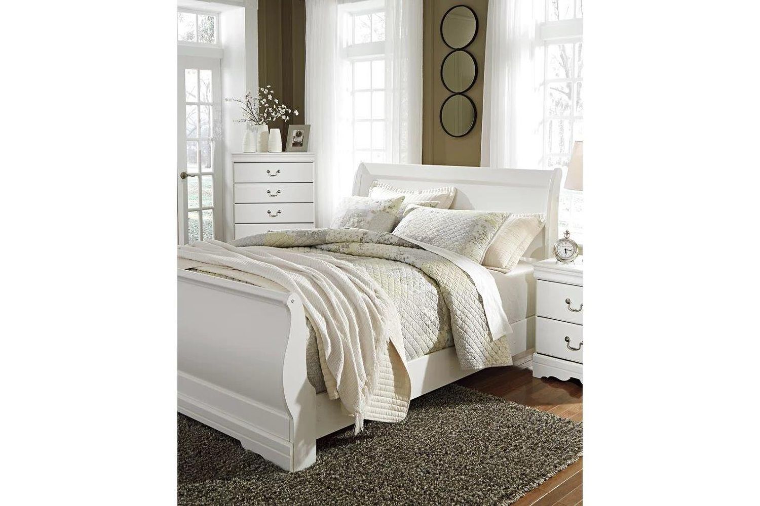 Anarasia Queen Sleigh Headboard In White B12977