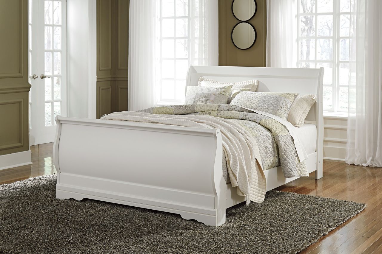Anarasia Queen Sleigh Headboard In White B12977
