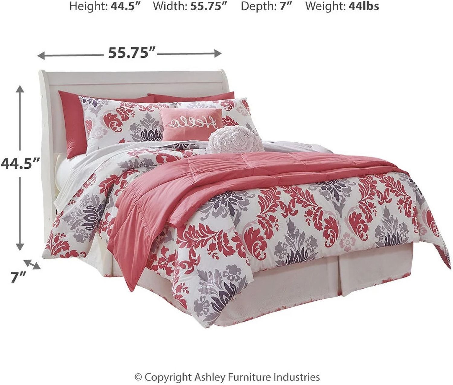 Anarasia White Full Sleigh Headboard Only B12987