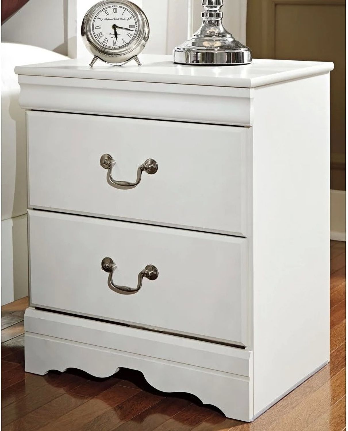 Anarasia White 2 Drawer Night Stand B12992