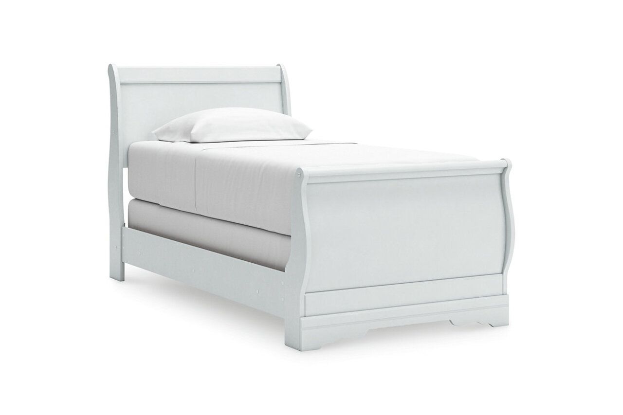 Anarasia White Twin Sleigh Bed B129B1