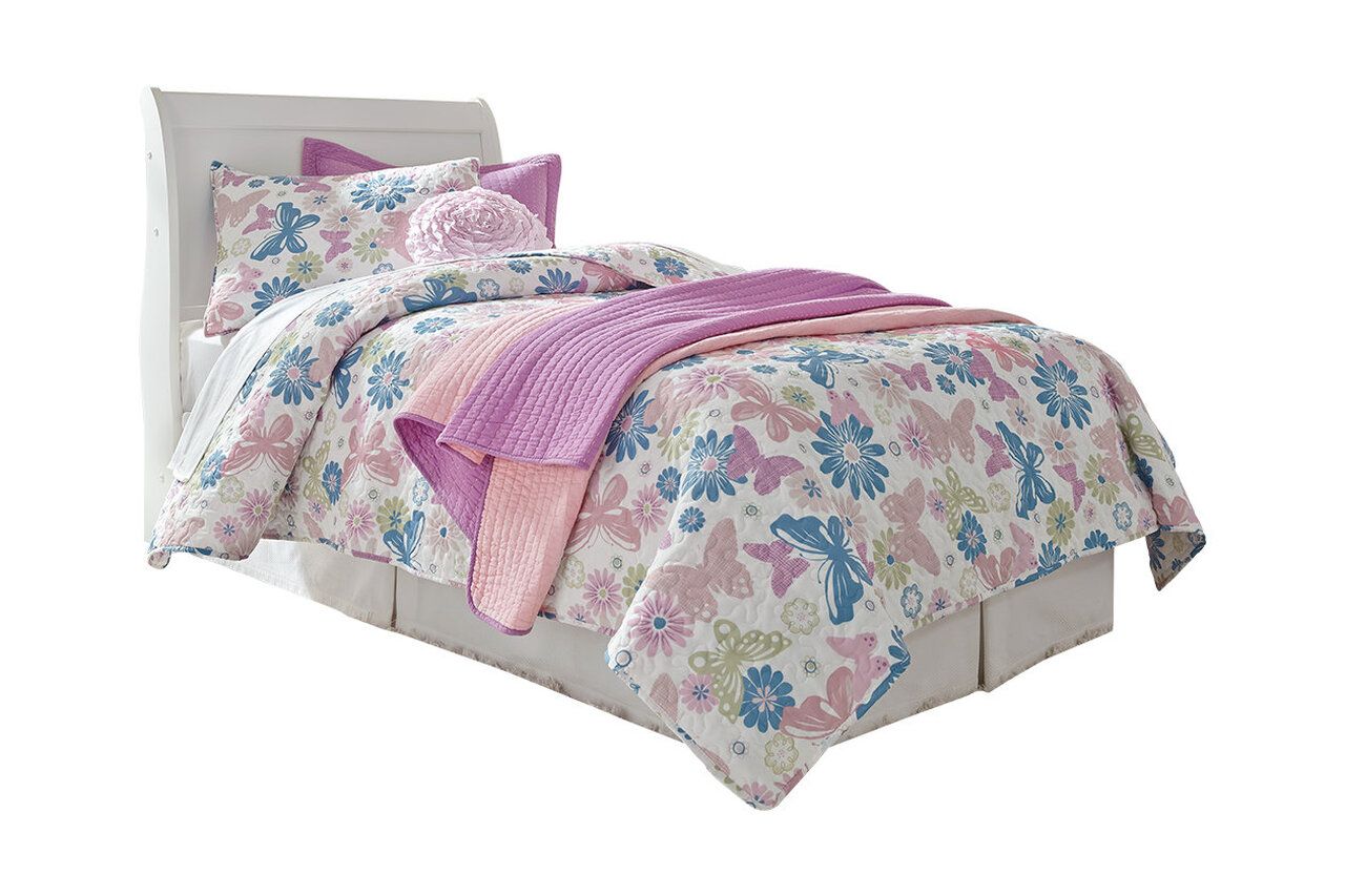 Anarasia White Twin Sleigh Bed B129B1