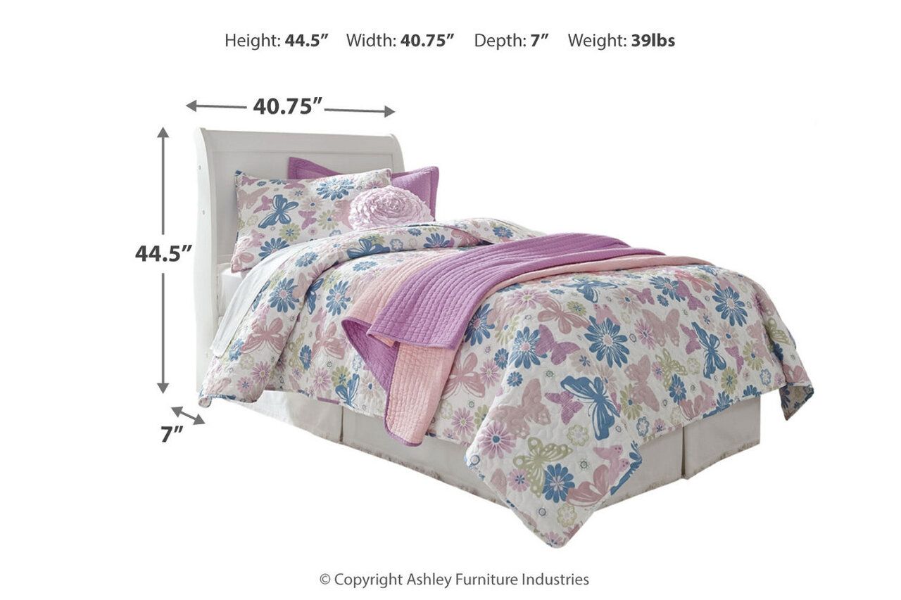 Anarasia White Twin Sleigh Bed B129B1