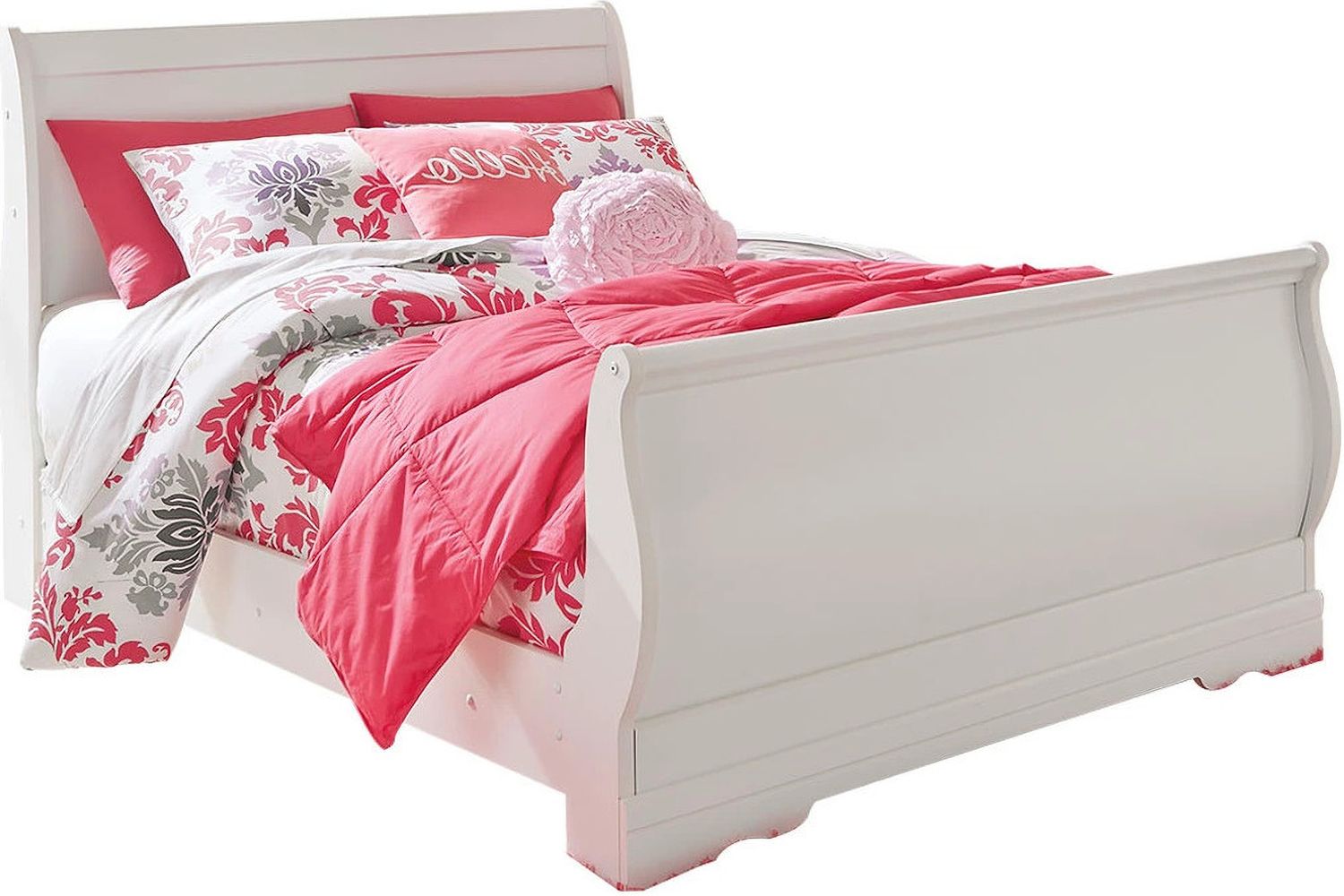 Anarasia White Full Sleigh Bed B129B2