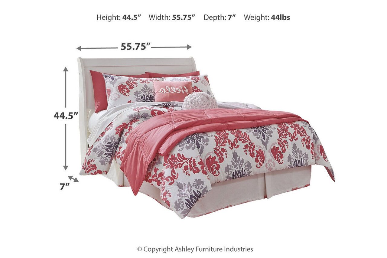 Anarasia White Full Sleigh Bed B129B2