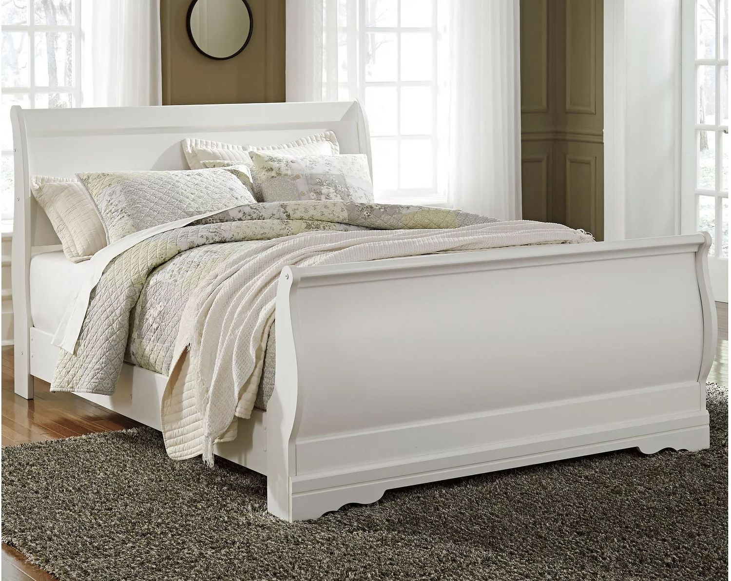 Anarasia White Queen Sleigh Bed B129B4