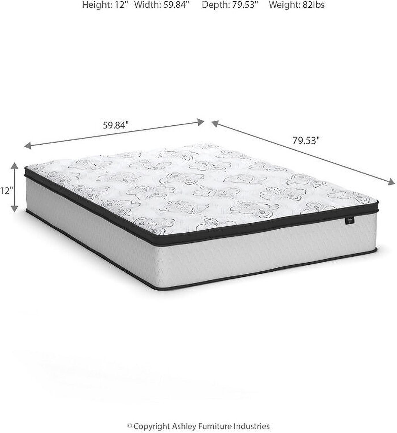 Contemporary Beige Queen Upholstered Panel Bed With Chime 12" Hybrid Ultra Plush Bed In A Box Mattress B130581M91X32M69731
