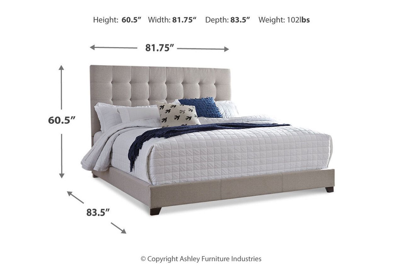 Contemporary Beige Queen Upholstered Panel Bed With Chime 10" Luxury Firm Bed In A Box Mattress B130581M91X32M69931