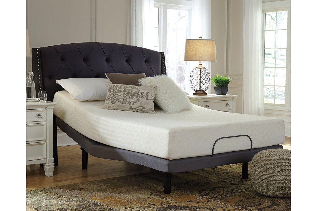 Contemporary Beige Queen Upholstered Panel Bed With Chime 10" Luxury Firm Bed In A Box Mattress B130581M91X32M69931