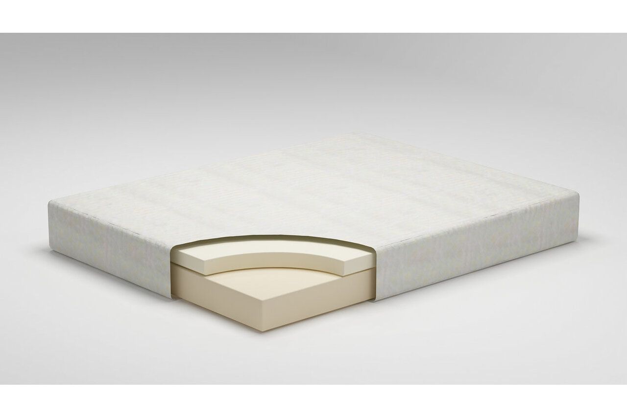 Contemporary Beige Queen Upholstered Panel Bed With Chime 10" Luxury Firm Bed In A Box Mattress B130581M91X32M69931