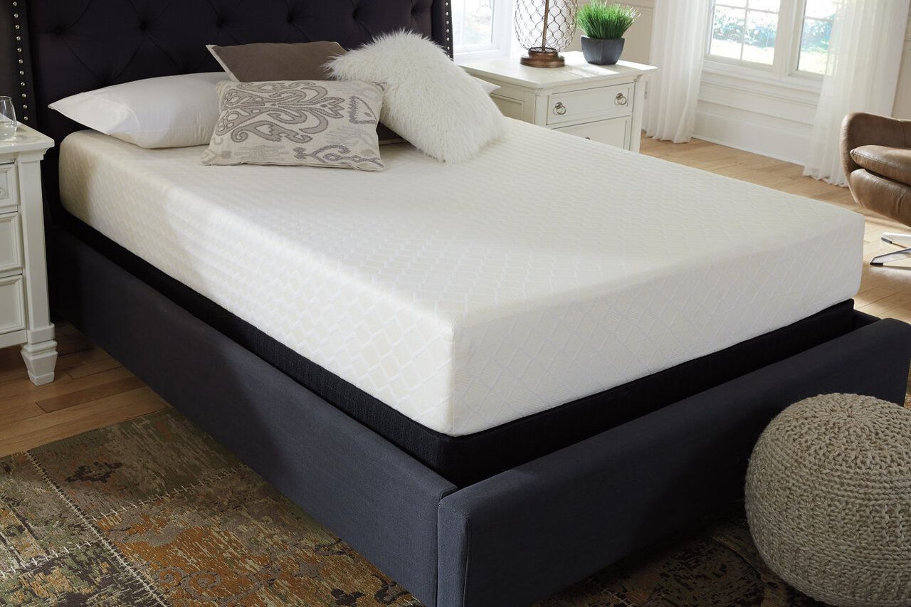 Contemporary Beige Queen Upholstered Panel Bed With Chime 10" Luxury Firm Bed In A Box Mattress B130581M91X32M69931