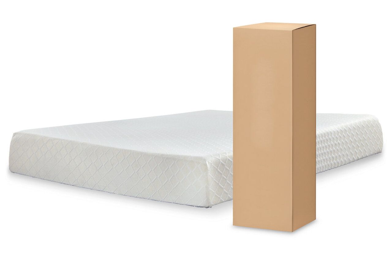 Contemporary Beige Queen Upholstered Panel Bed With Chime 10" Luxury Firm Bed In A Box Mattress B130581M91X32M69931