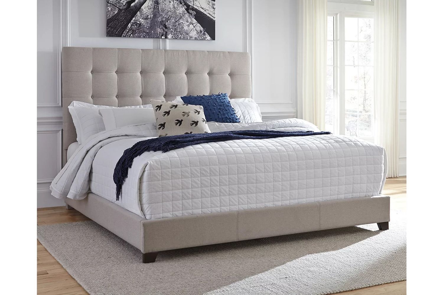 Dolante King Upholstered Bed In Beige B130582