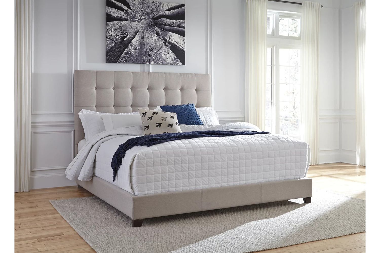 Dolante King Upholstered Bed In Beige B130582
