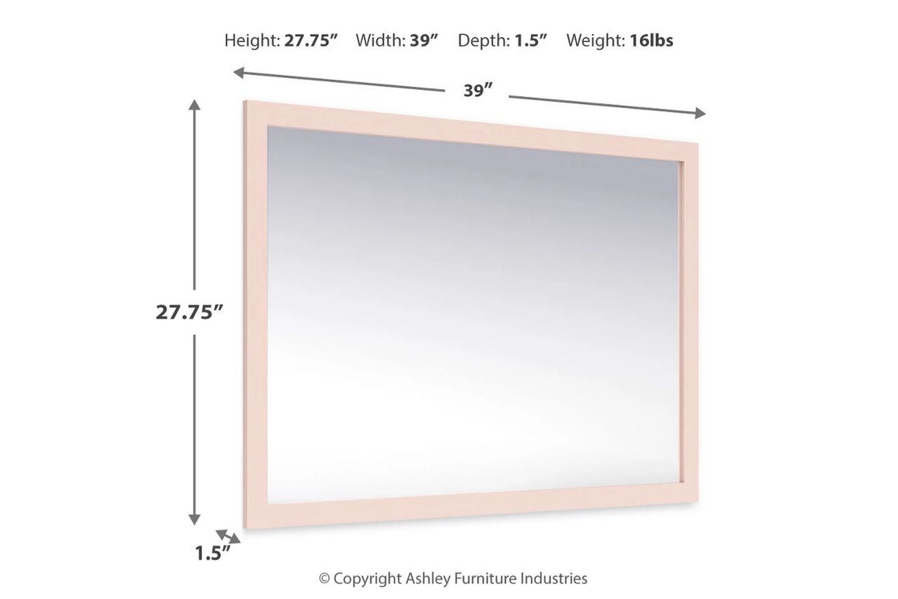 Wistenpine Bedroom Mirror In Blush B132336