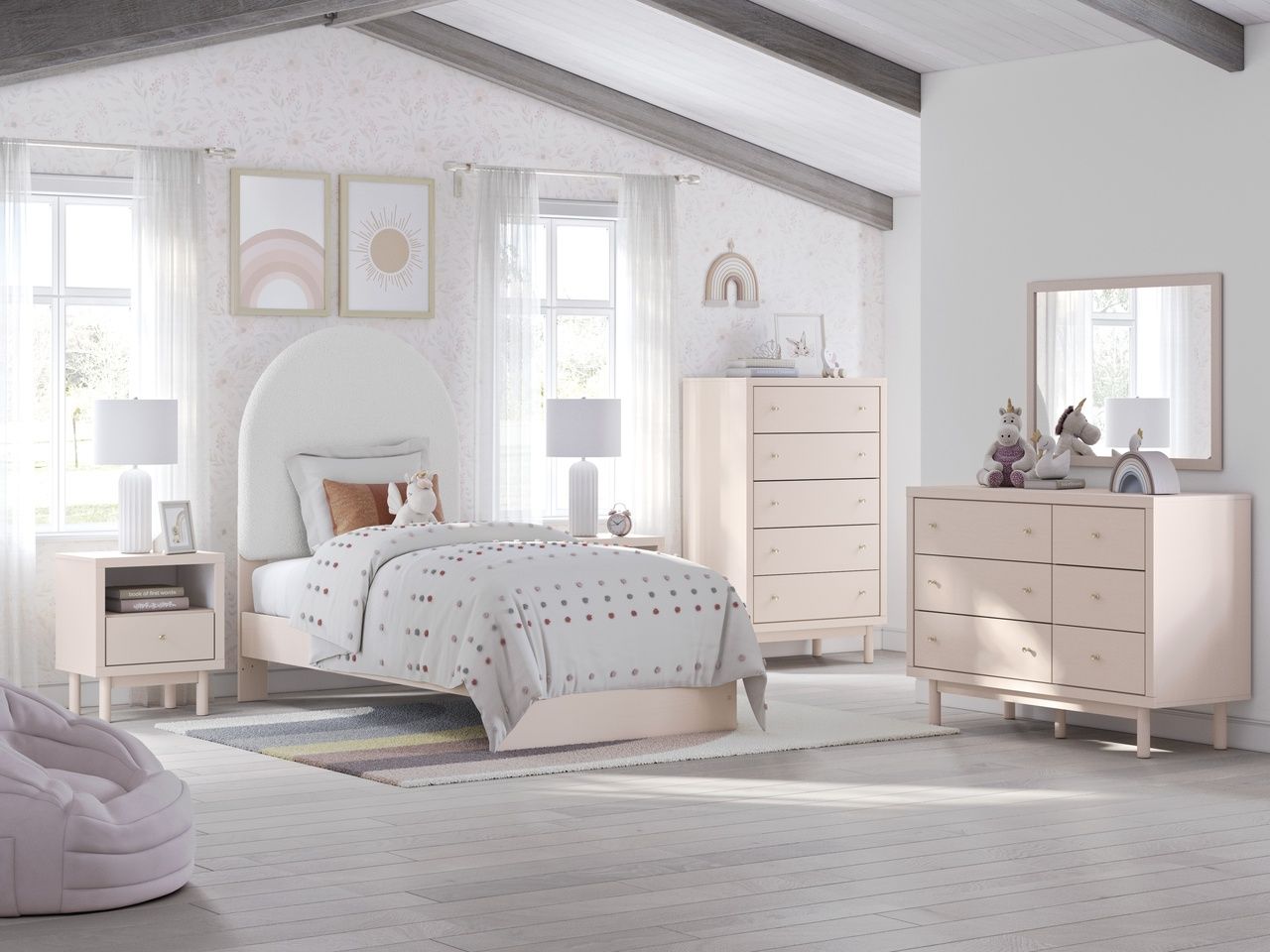 Wistenpine Bedroom Mirror In Blush B132336