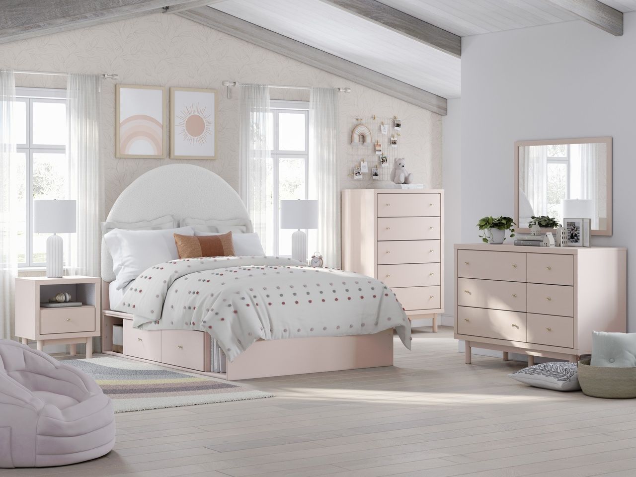 Wistenpine Bedroom Mirror In Blush B132336