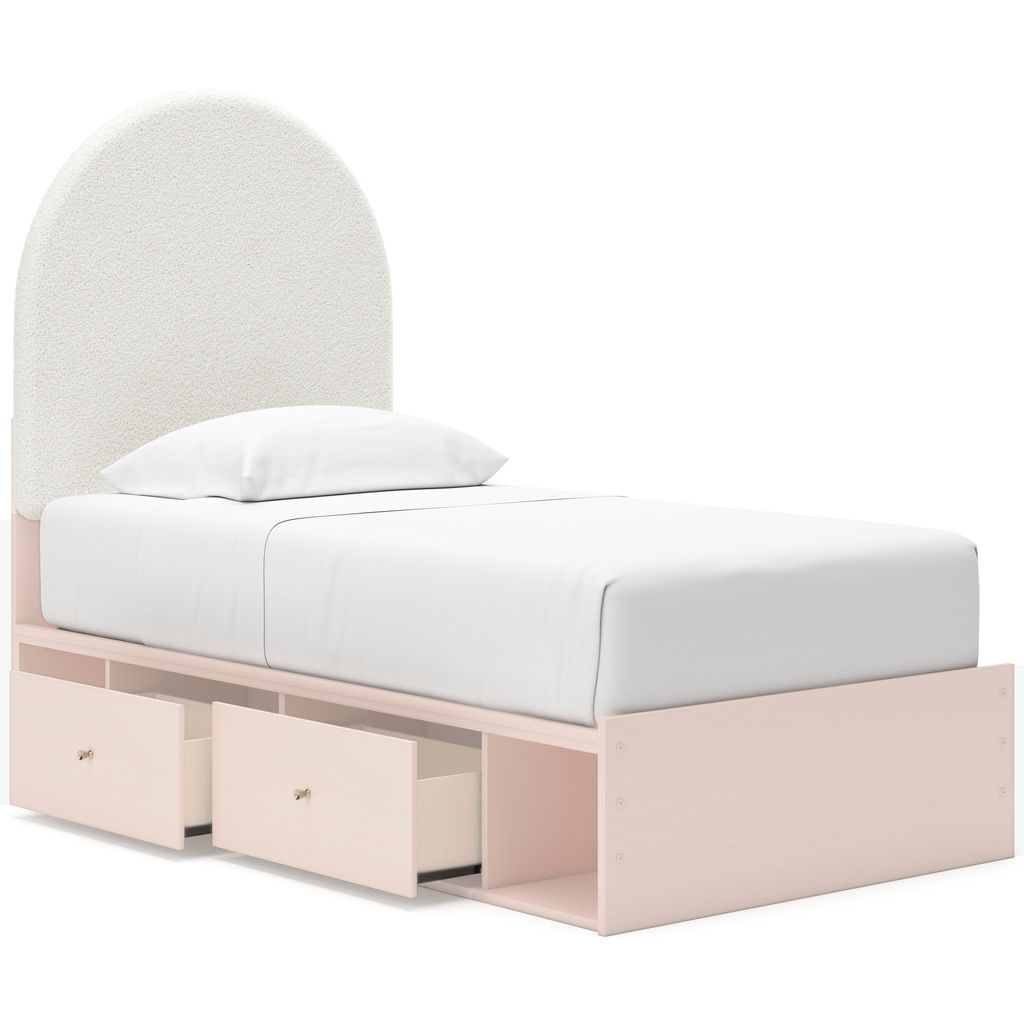 Wistenpine Twin Upholstered Panel Headboard In Blush B132353