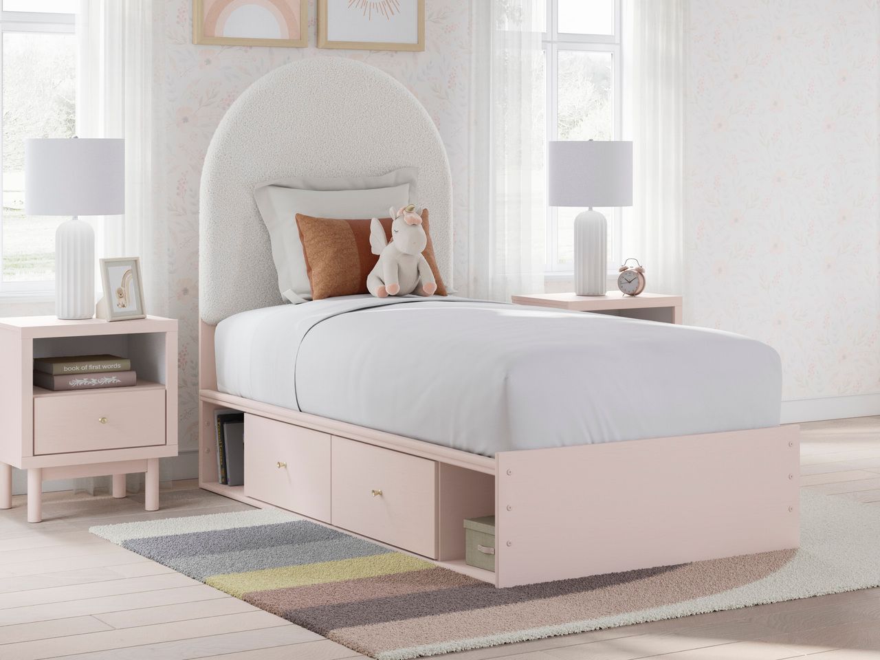 Wistenpine Twin Upholstered Panel Headboard In Blush B132353