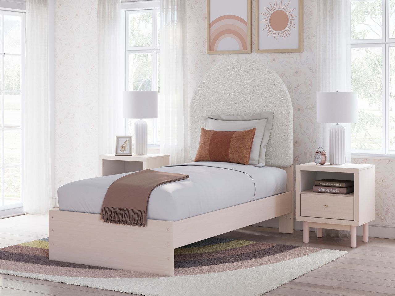 Wistenpine Twin Upholstered Panel Headboard In Blush B132353