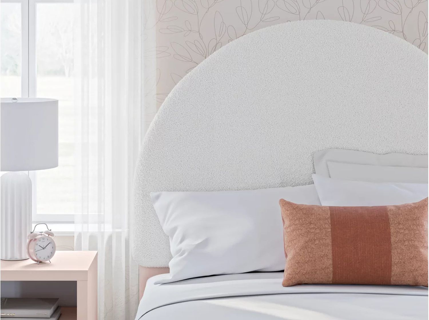 Wistenpine Full Upholstered Panel Headboard In Blush B132387