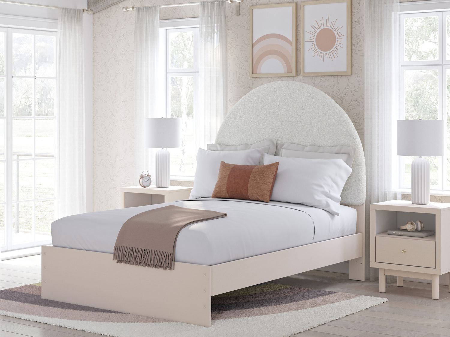 Wistenpine Full Upholstered Panel Headboard In Blush B132387