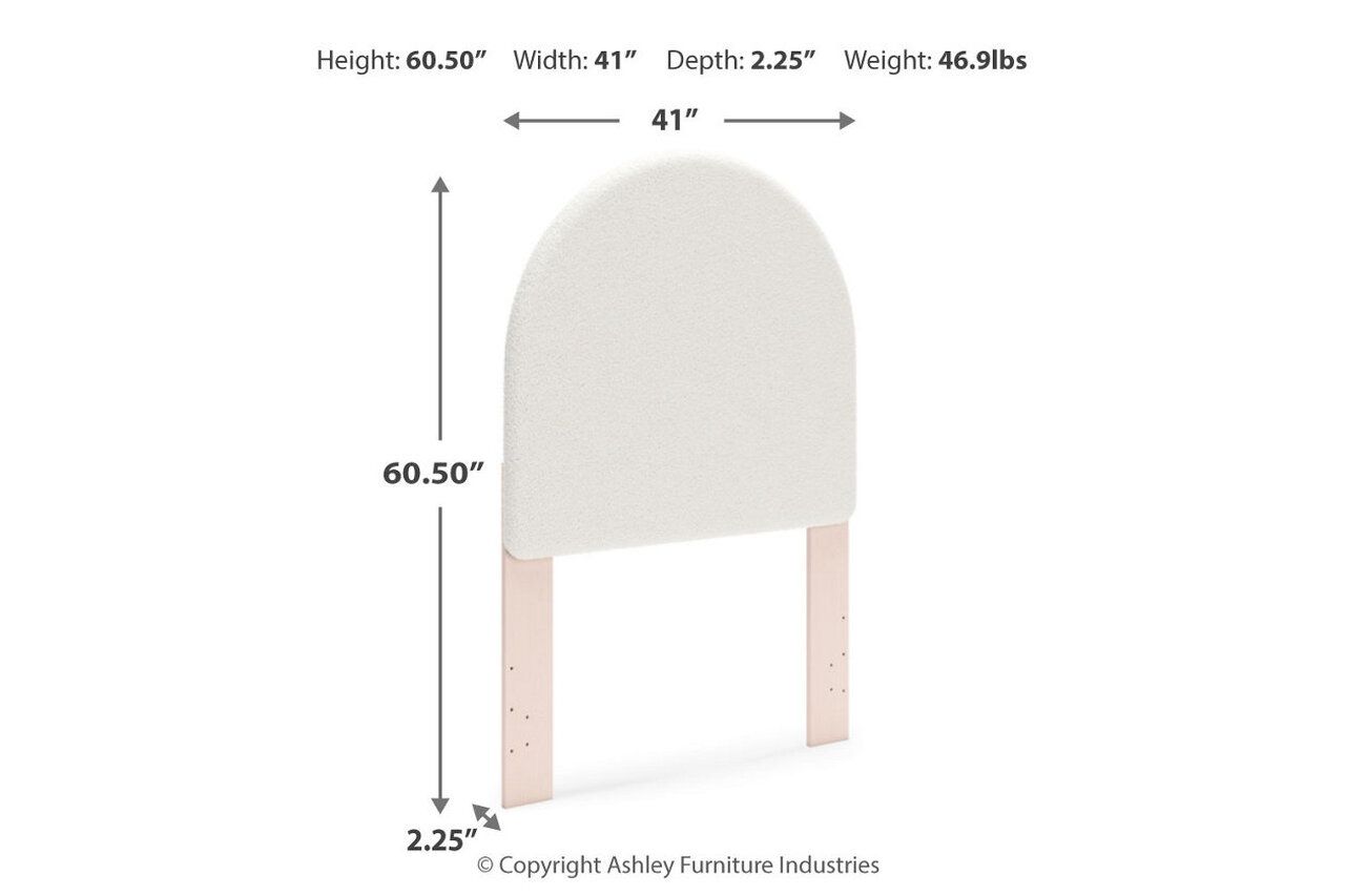Wistenpine Twin Upholstered Panel Bed with Storage In Blush B1323B14