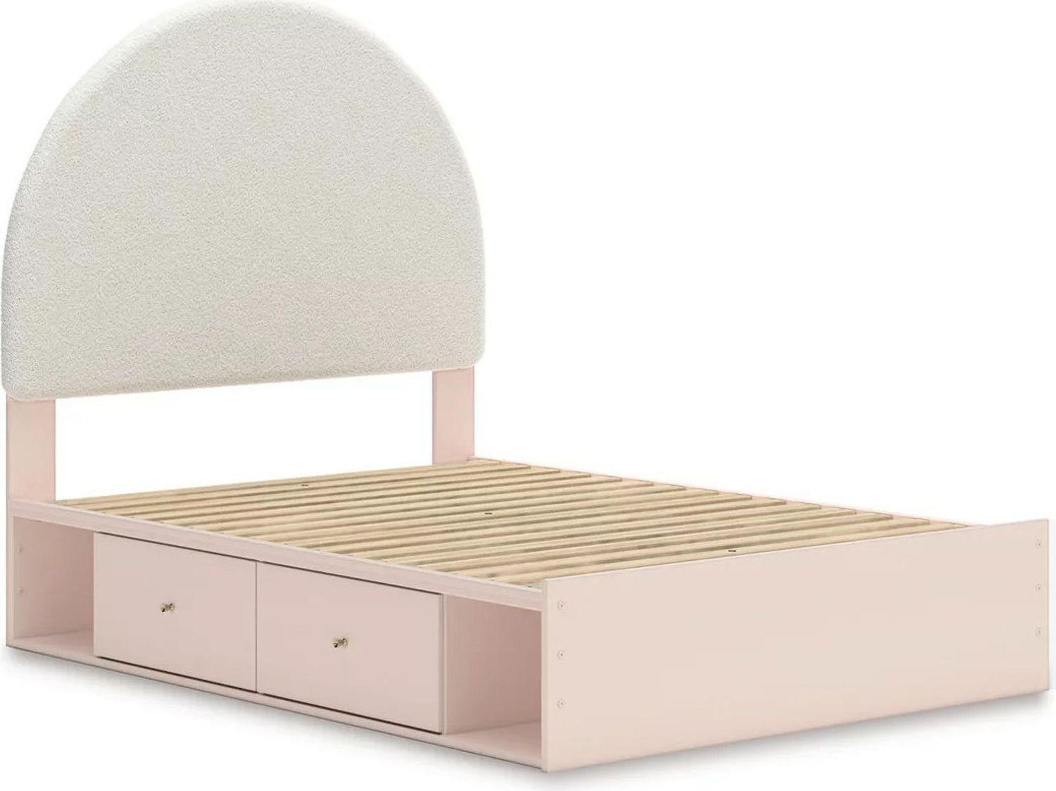 Wistenpine Full Upholstered Panel Bed with Storage In Blush B1323B15