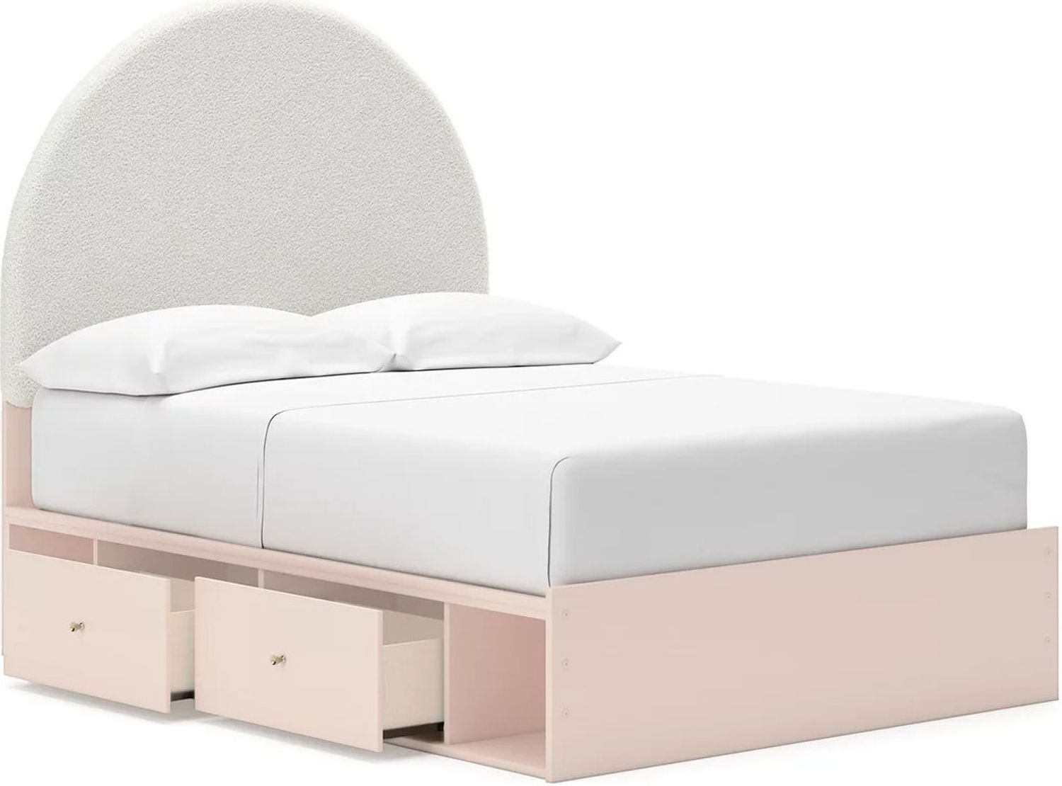 Wistenpine Full Upholstered Panel Bed with Storage In Blush B1323B15